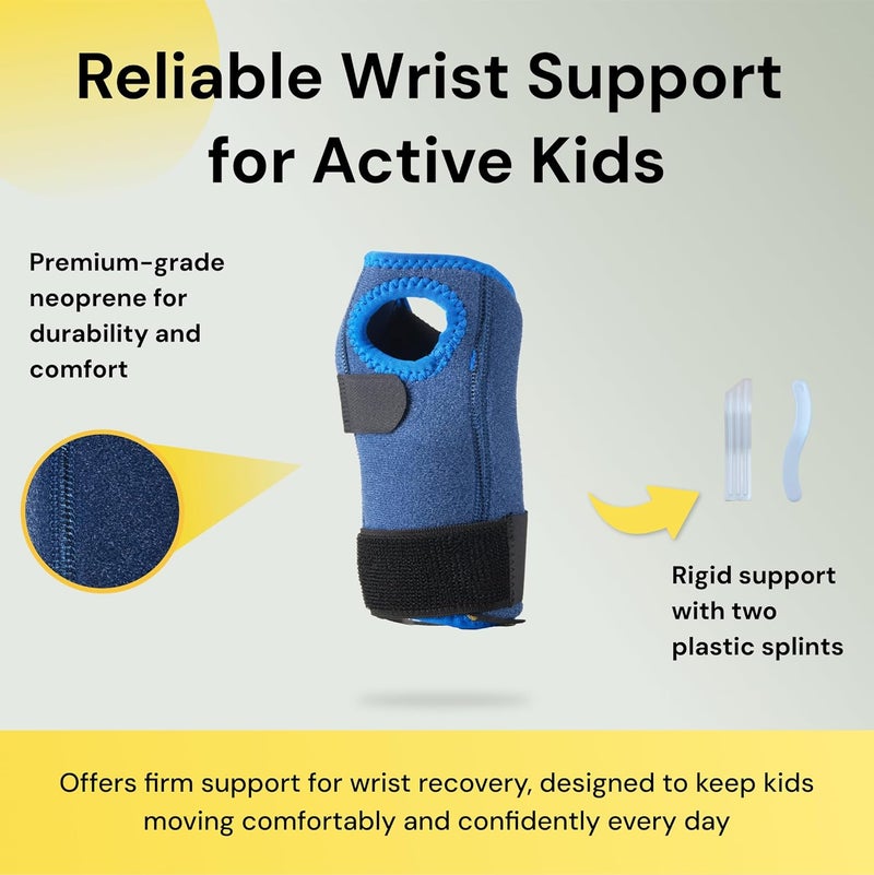 BraceUP Stabilized Kids Wrist Brace- Youth Wrist Support, Kids Wrist Splint, Child Wrist Brace for Daily Use, Boys and Girls height 3’3” to 4’11”, size 3-12 (Right Hand) - Image 2